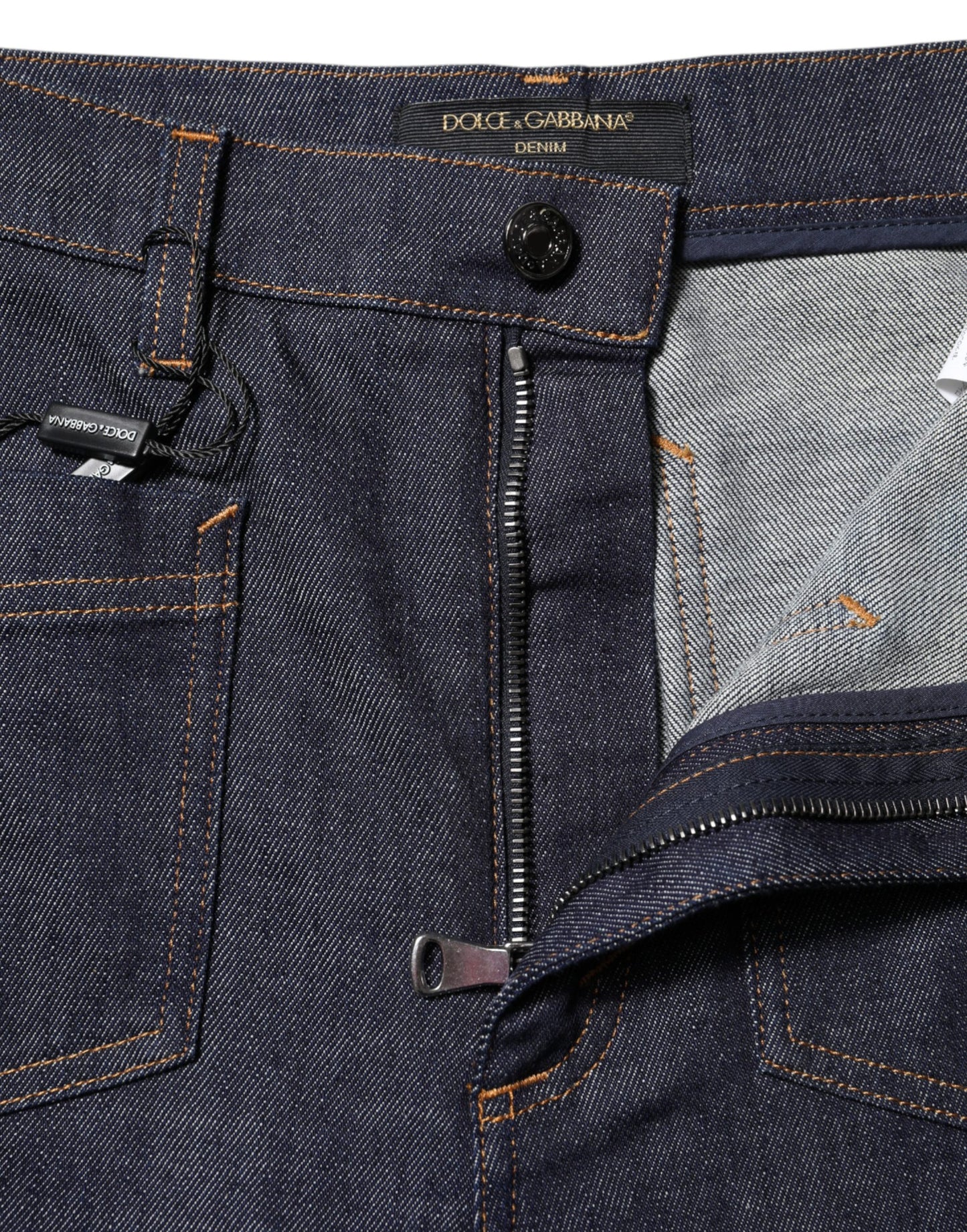 Dark Blue Cotton Flared Wide Leg Denim Jeans