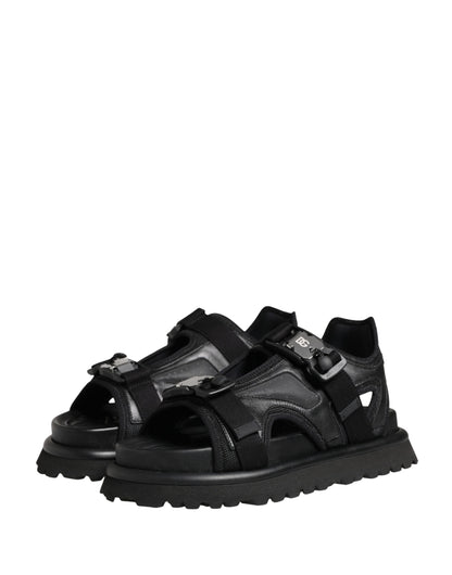 Black Logo Detailed Men Chunky Sandals Shoes