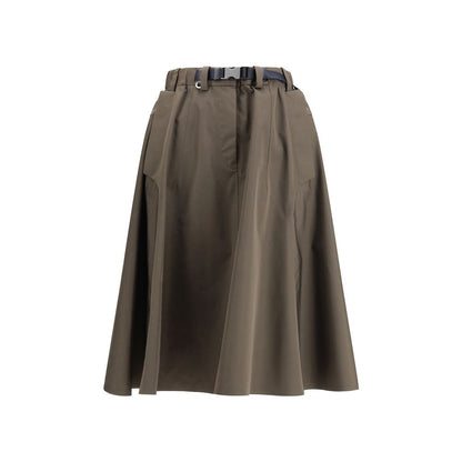 Bicolor Recycled Polyester Midi Skirt