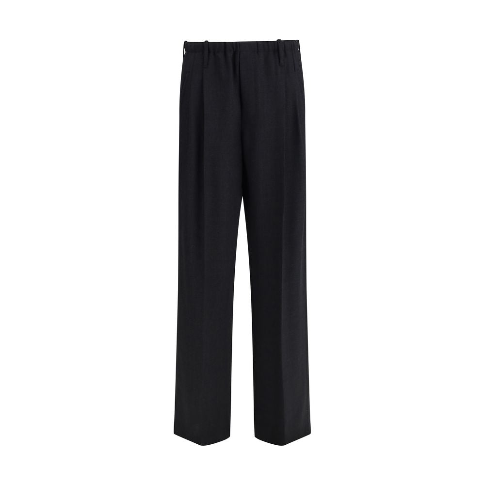 Black Fleece Wool Casual Pants
