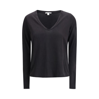 Black Cotton Long Sleeve T-Shirt