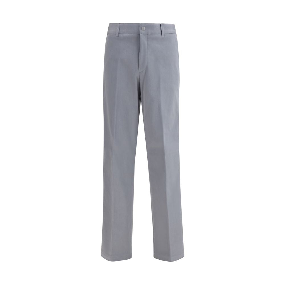 Gray Cotton Casual Pants