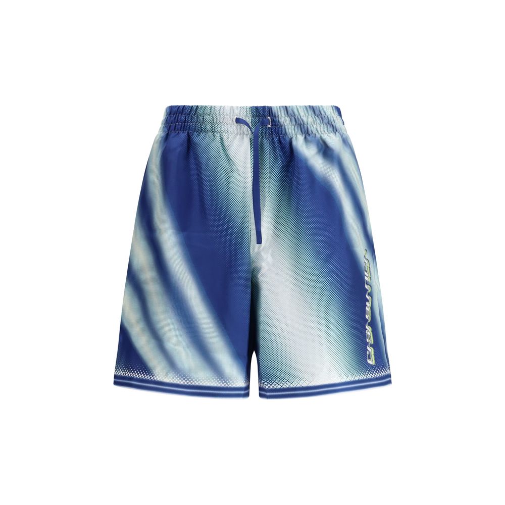 Blue Silk Bermuda Shorts