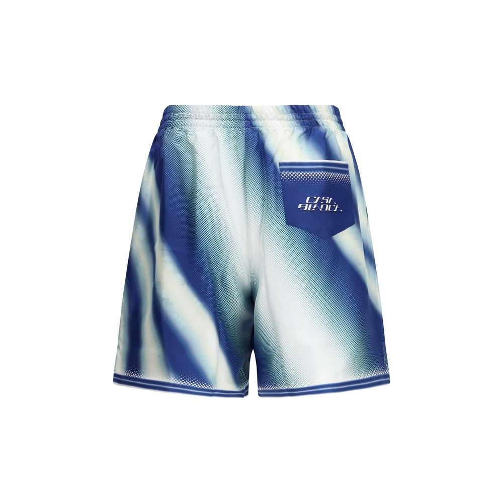 Blue Silk Bermuda Shorts