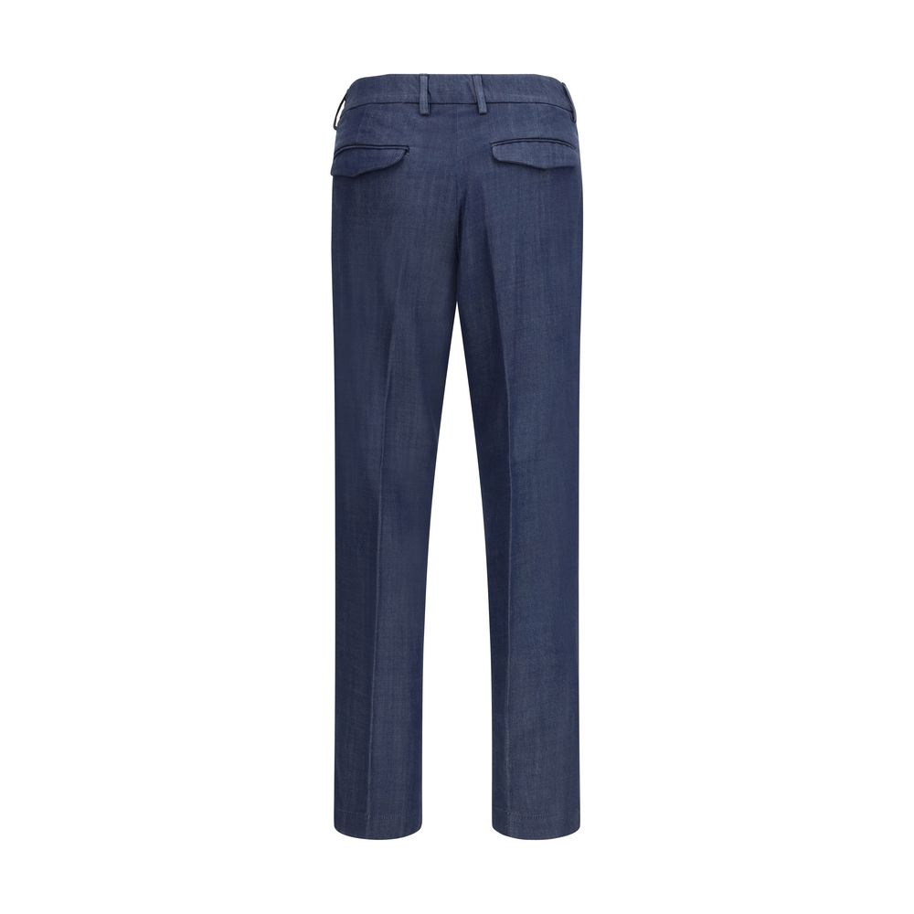 Blue Tencel Casual Pants