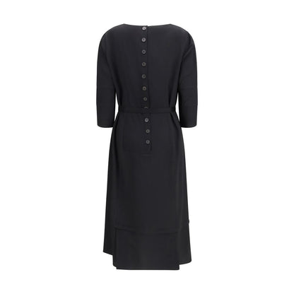 Black Acetate Casual Dress
