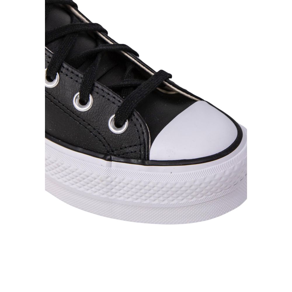 Black Polyethylene Platform Sneakers