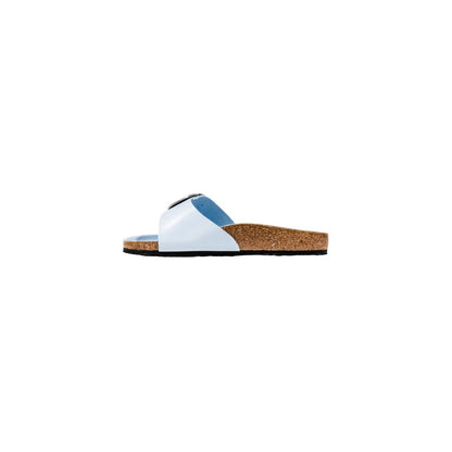 Blue Artificial Leather Flat Sandals