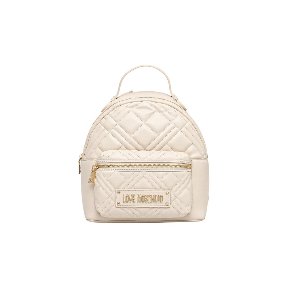 Beige Polyethylene Backpack