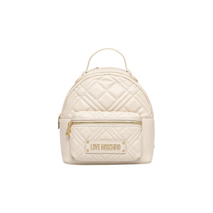 Beige Polyethylene Backpack