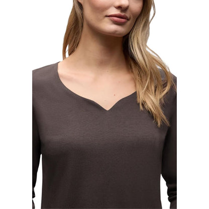 Brown Cotton Long Sleeve T-Shirt