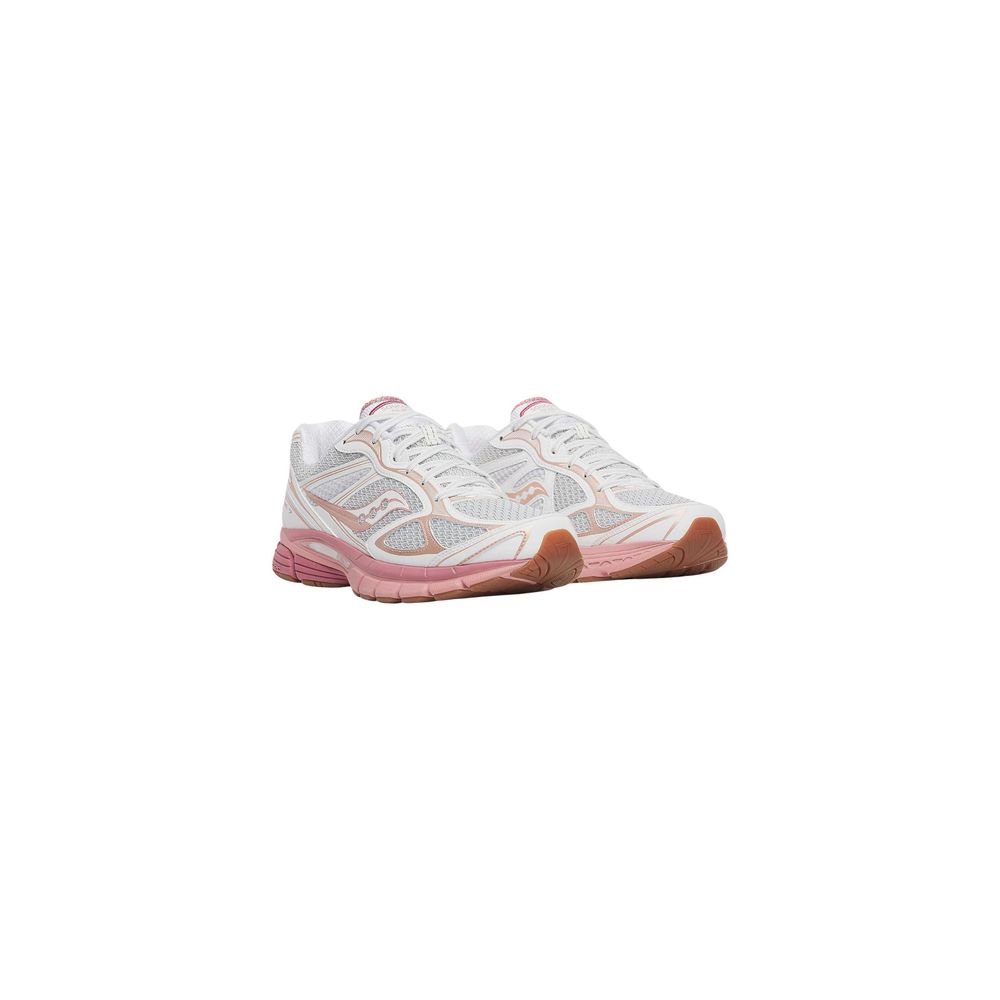 White Textile Athletic Sneakers