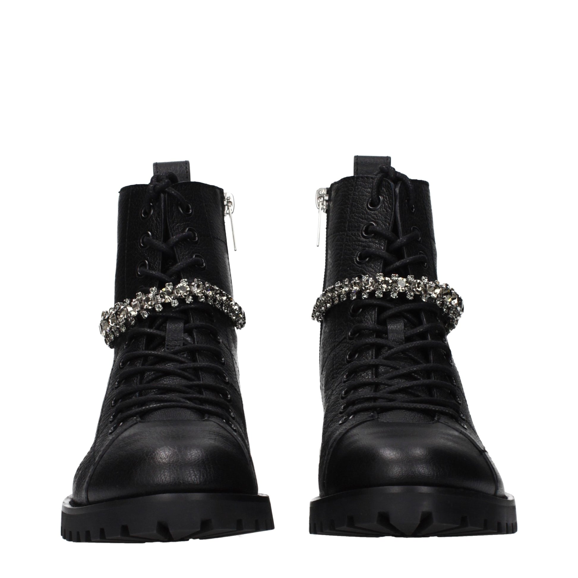 Black Leather Ankle Boots