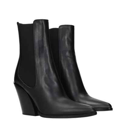 Black Leather Ankle Boots