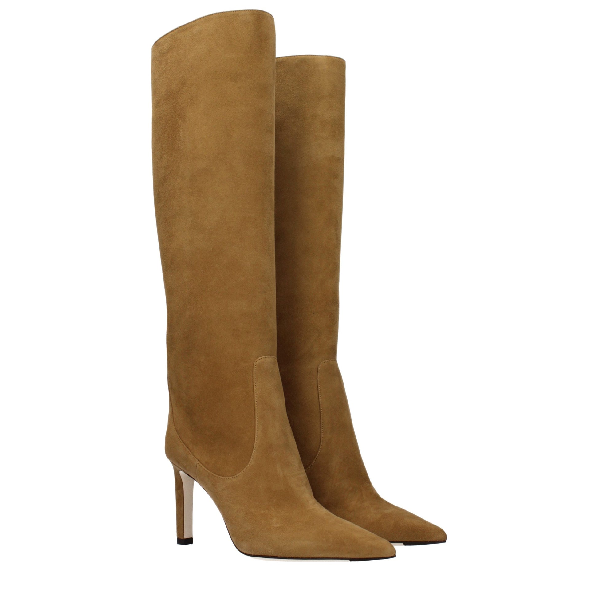 Brown Leather High Heel Boots