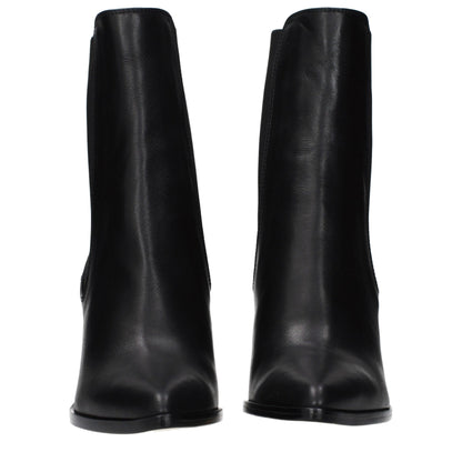 Black Leather Ankle Boots