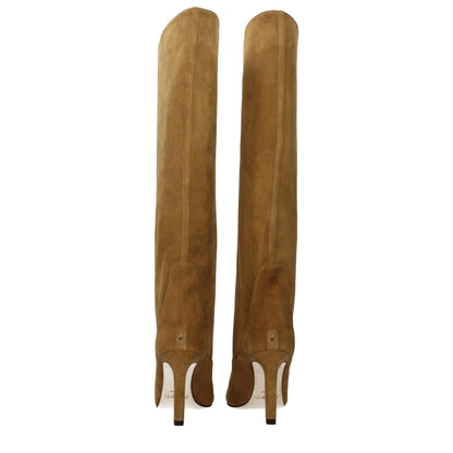 Brown Leather High Heel Boots