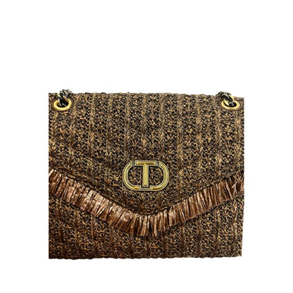 Brown Polypropylene Women Crossbody Bag