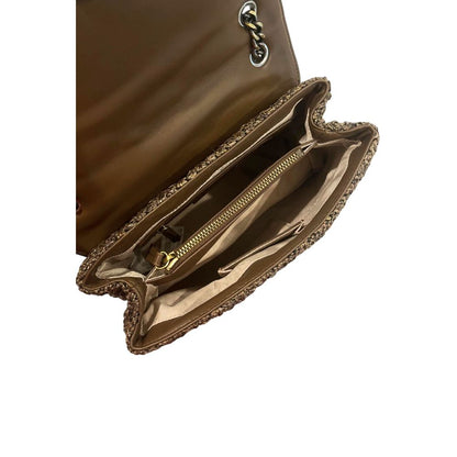 Brown Polypropylene Women Crossbody Bag