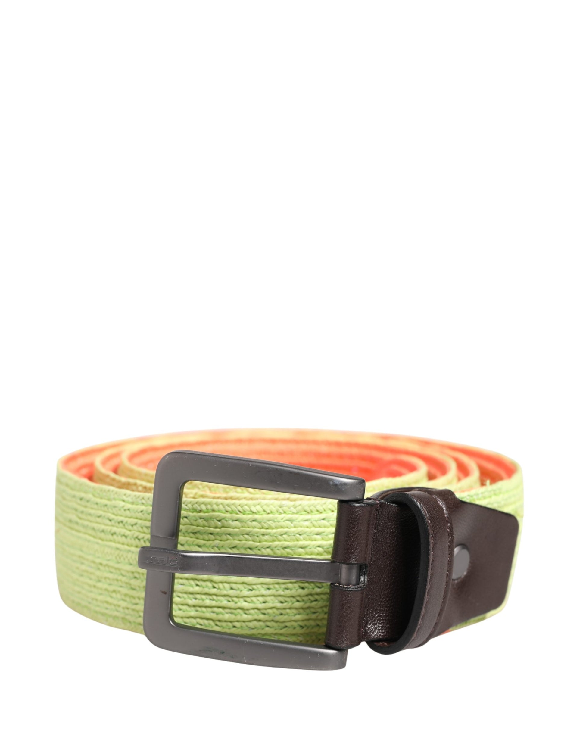 Green Orange Braided Metal Buckle Waist Cintura Belt