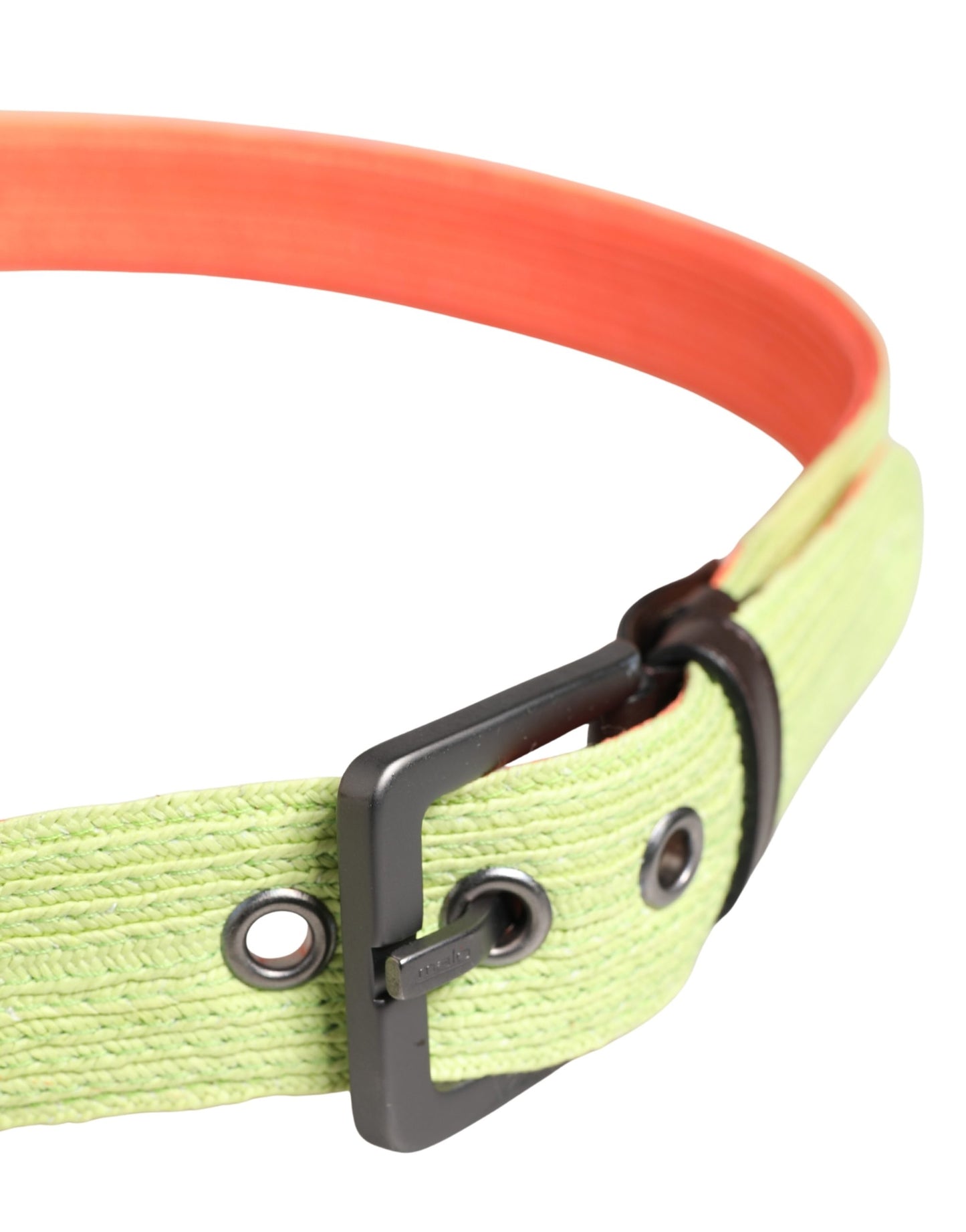Green Orange Braided Metal Buckle Waist Cintura Belt