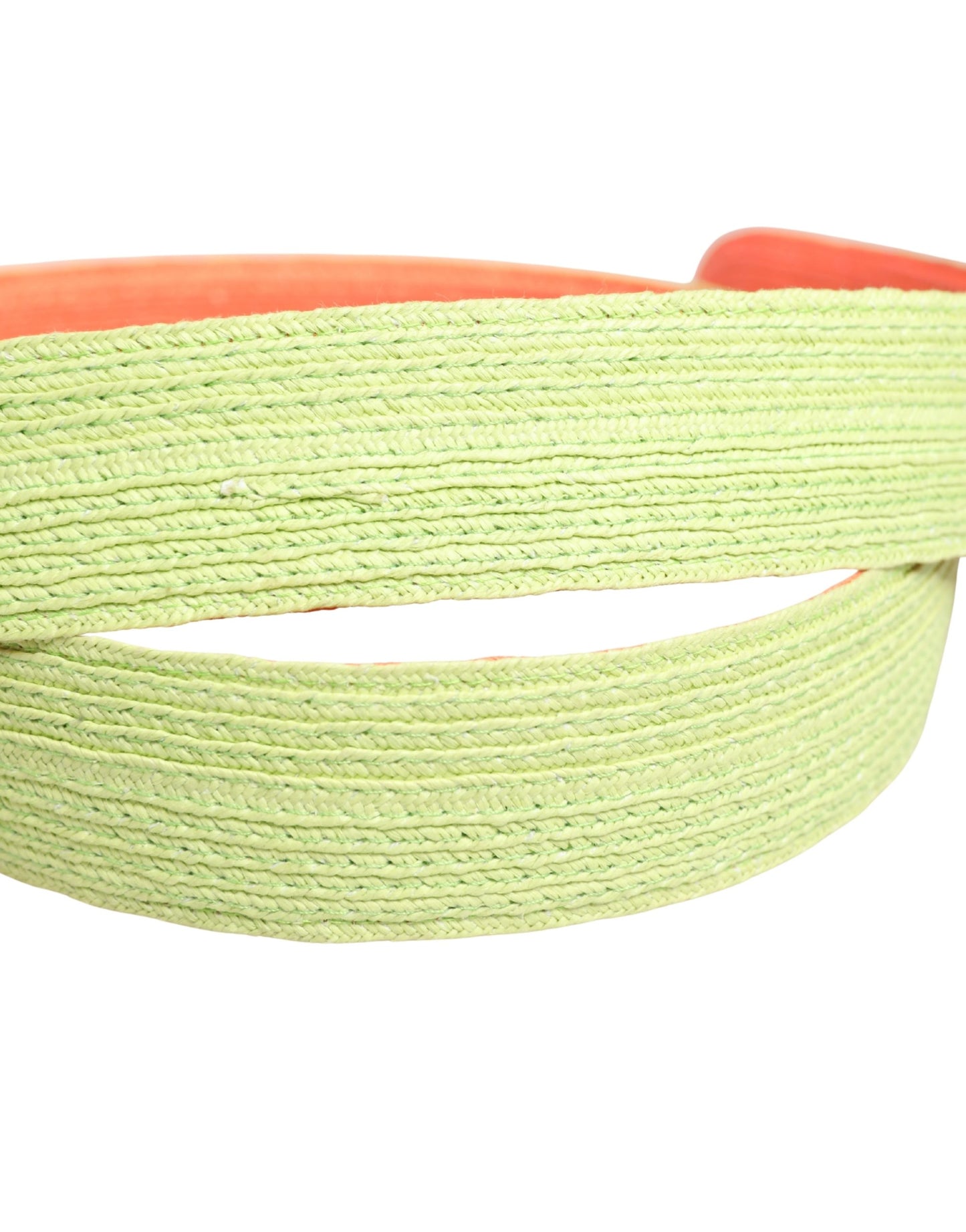 Green Orange Braided Metal Buckle Waist Cintura Belt