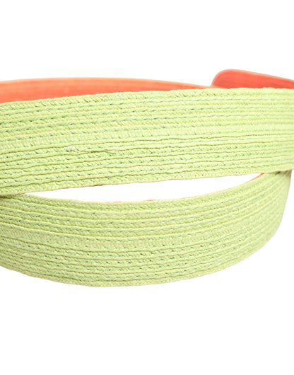 Green Orange Braided Metal Buckle Waist Cintura Belt