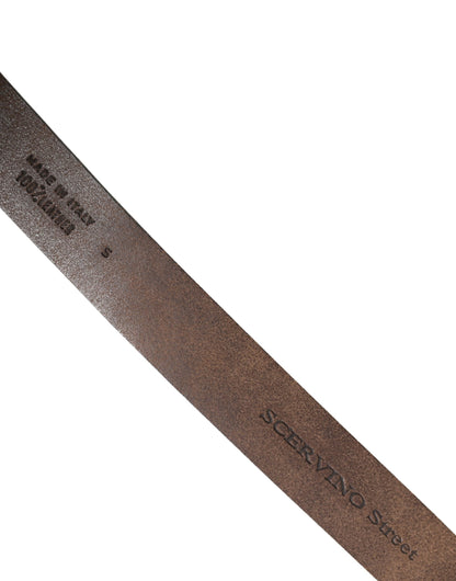 Women Green Leather Croco Print Studded Belt