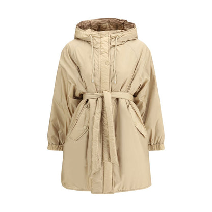 Beige Polyester Full-Length Jacket