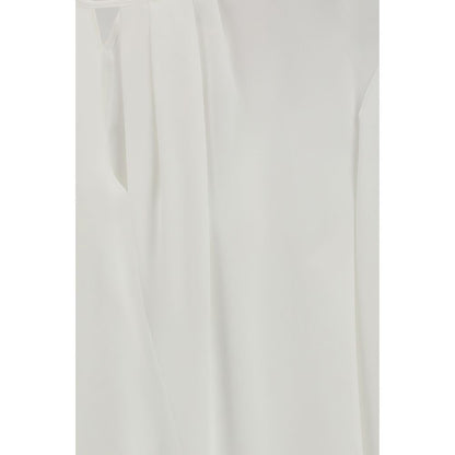 White Triacetate Blouse