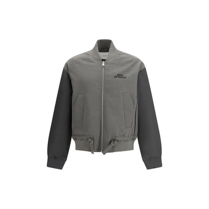 Gray Polyester Bomber
