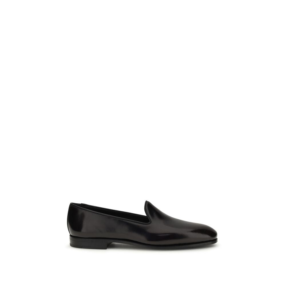 Purple Calf Leather Bos Taurus Slip-On Loafers
