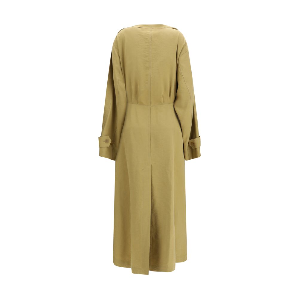 Beige Lyocell Trench Coat
