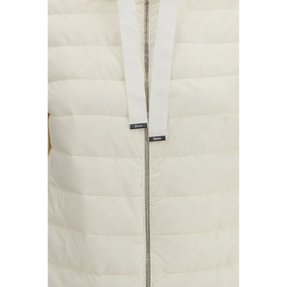 Beige Polyamide Biker Jacket