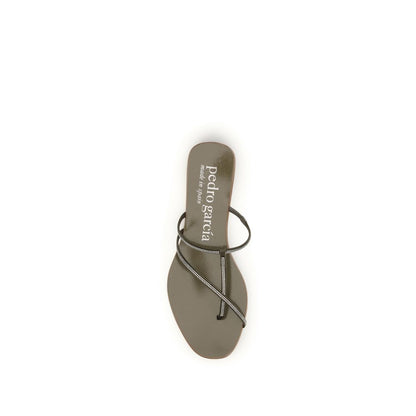 Brown Calf Leather Bos Taurus Flat Sandals