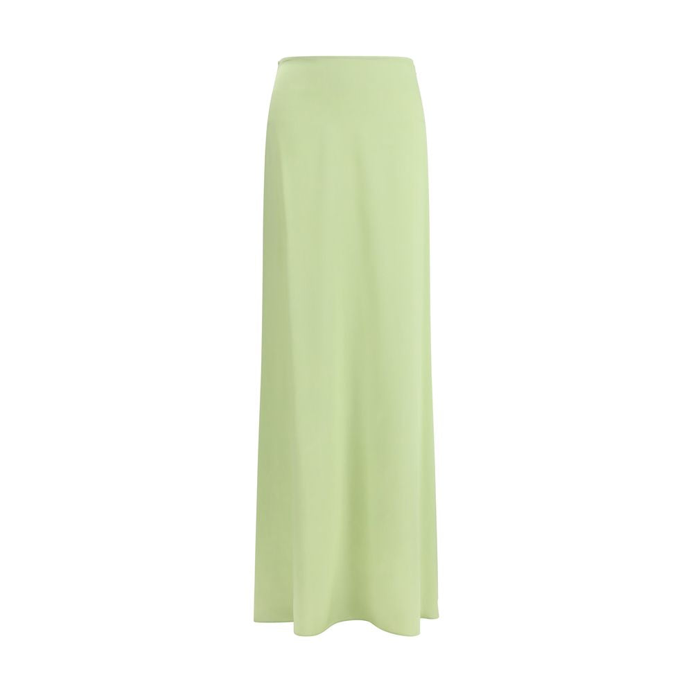 Bicolor Silk Long Skirt