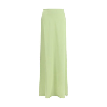 Bicolor Silk Long Skirt