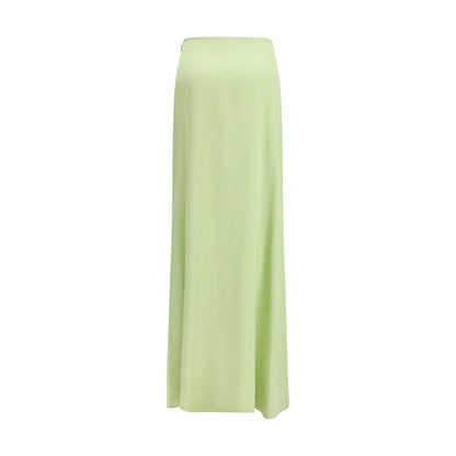 Bicolor Silk Long Skirt