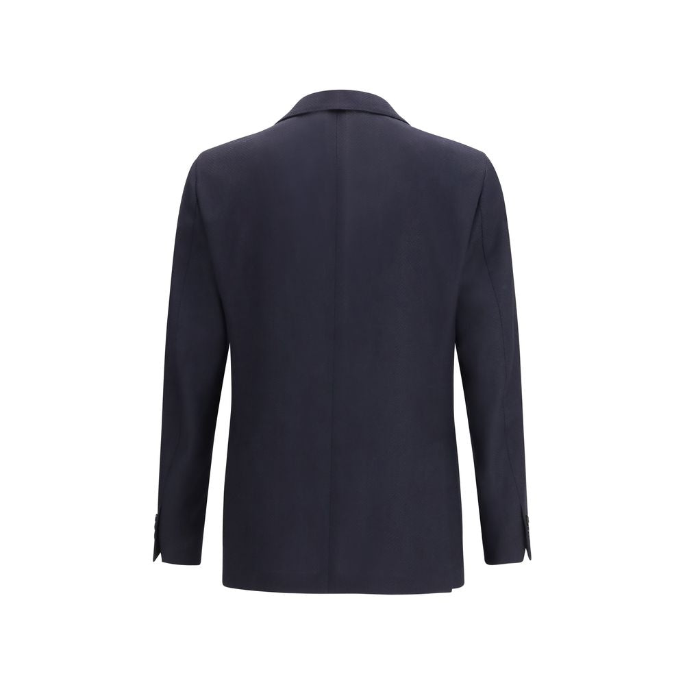 Blue Fleece Wool Blazer