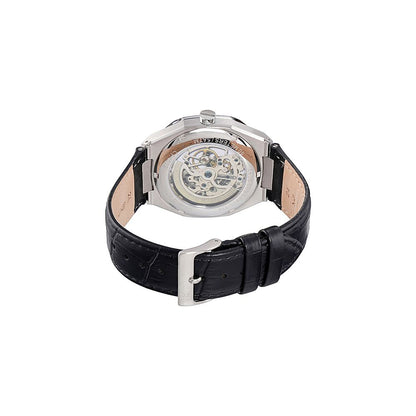 Black Leather Bracelet Watch