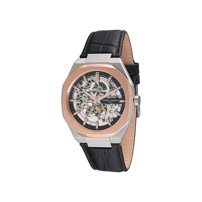 Black Leather Dress Watch