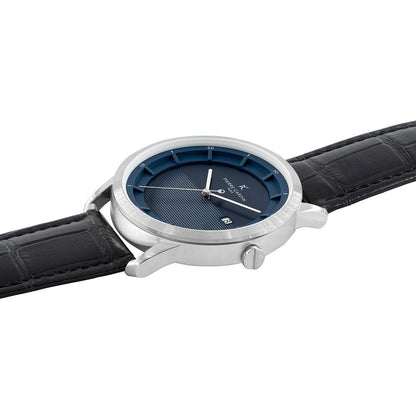 Black Leather Dress Watch