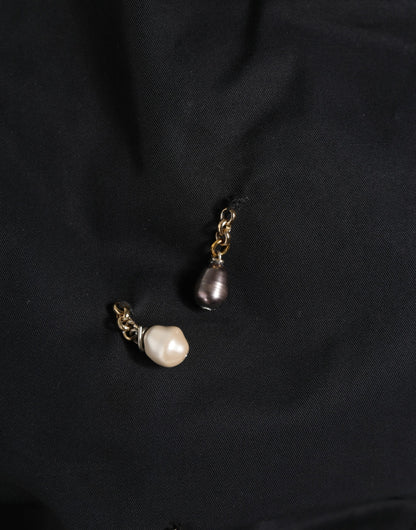 Men Black Cotton Embellished Newsboy Capello Hat