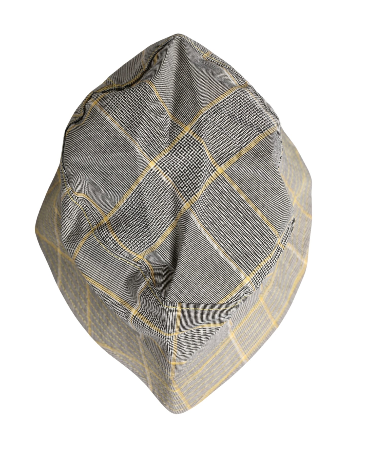 Men Gray Checkered Bucket Fisherman Capello Hat