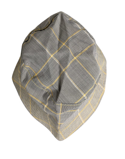 Men Gray Checkered Bucket Fisherman Capello Hat
