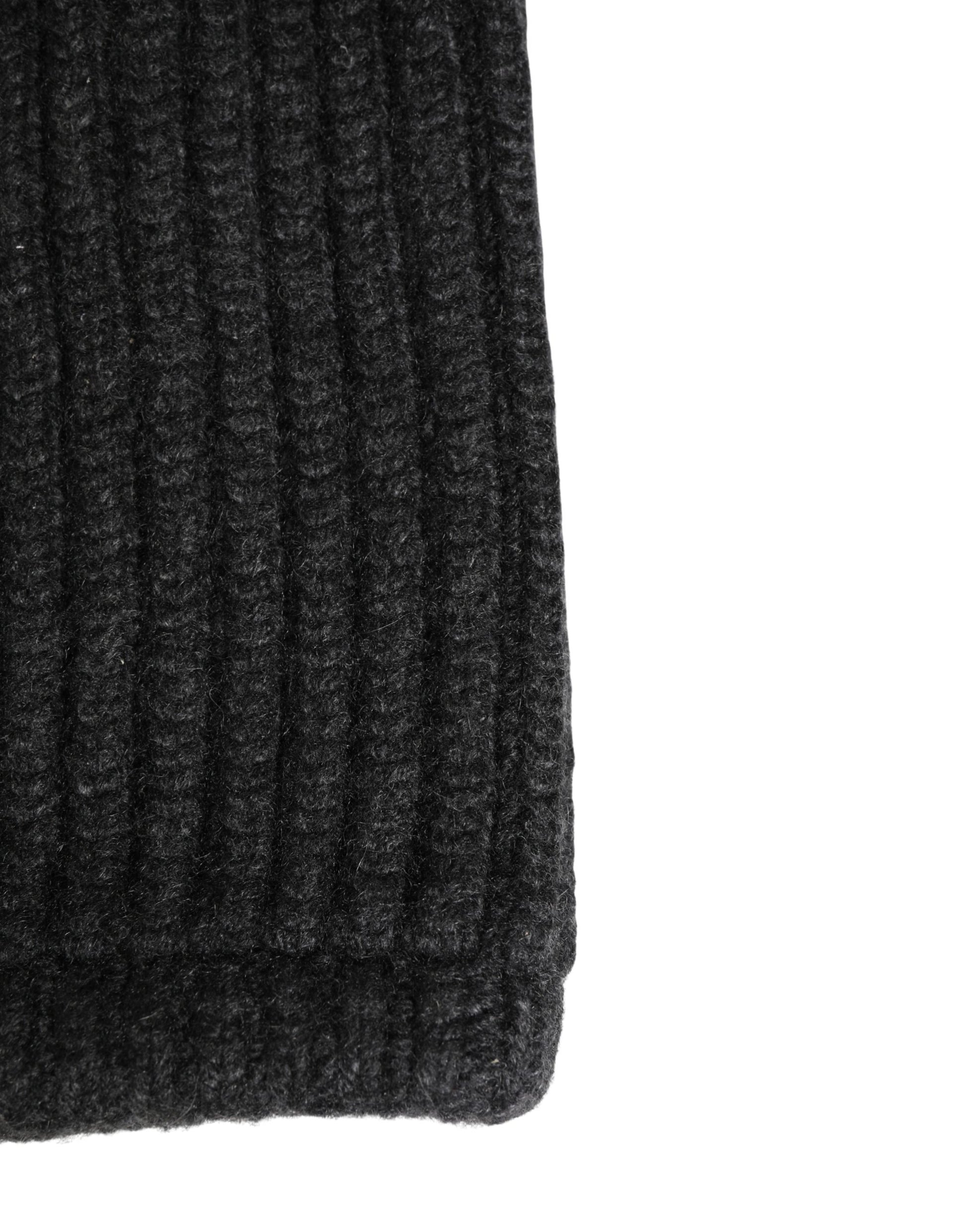 Black Cashmere Knitted Men Winter Neck Warmer Hat
