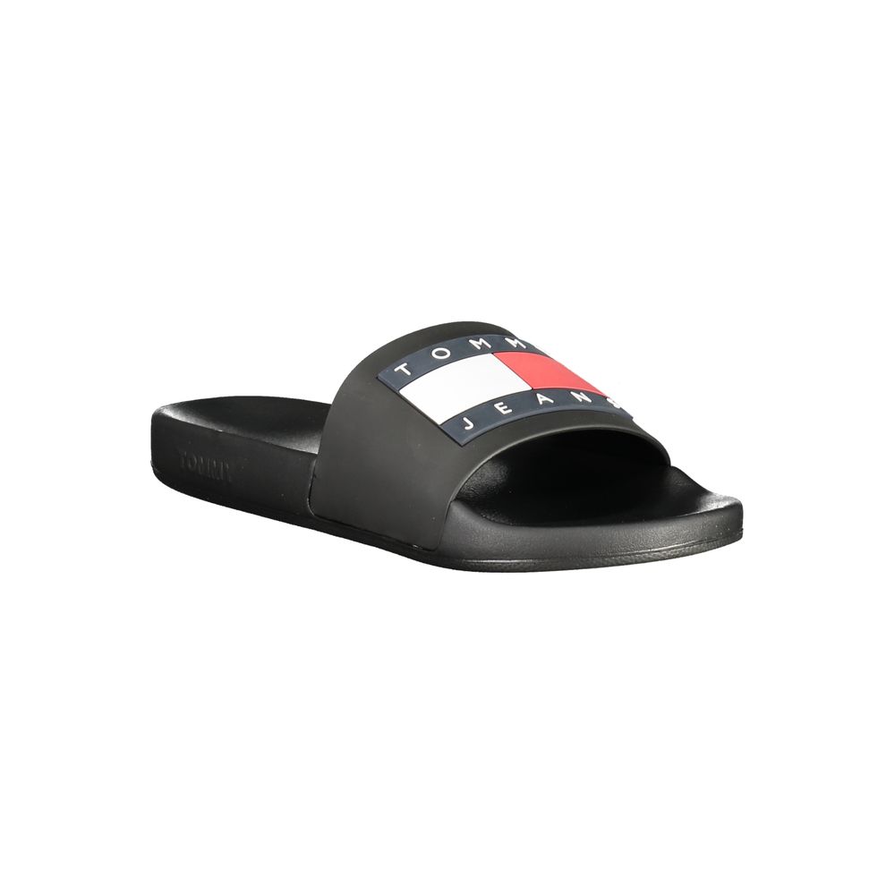 Black Polyurethane Men Slipper