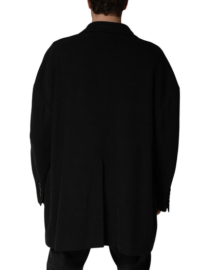 Black Double Breasted 2 Buttons Suit Jacket