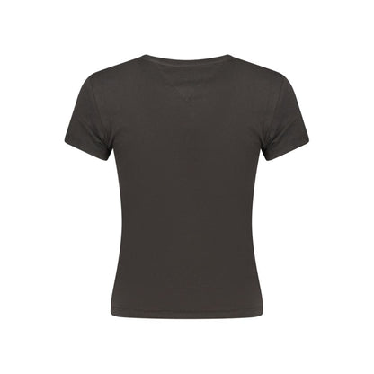 Black Cotton Women T-Shirt
