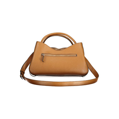 Marrone Polyurethane Women Handbag